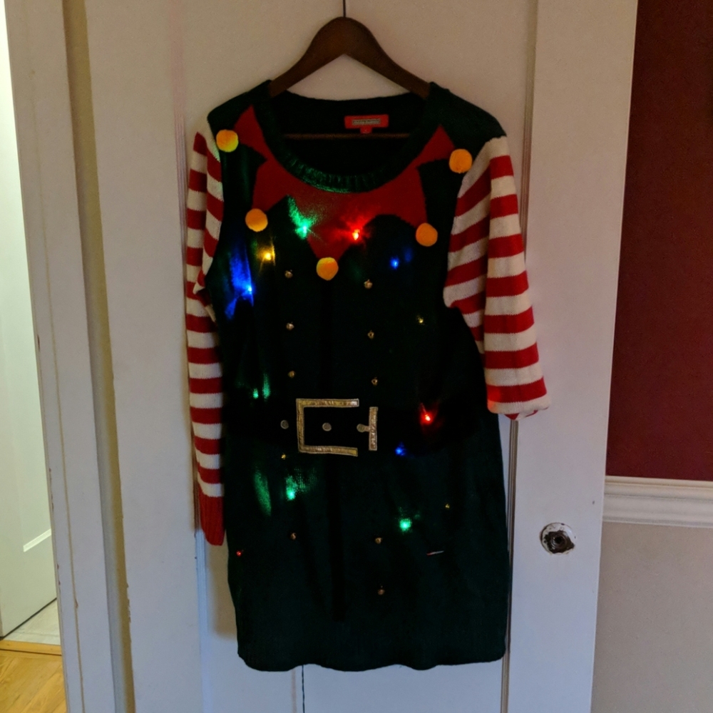 Light up Christmas sweater dress